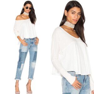 REVOLVE Free People Colorblock Cloud Nine Tee White Pink Size Small Drapeey Boxy